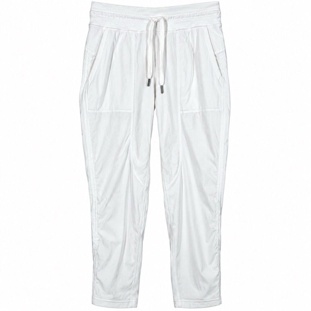 Lululemon Dance Studio Lined Pants Womens 4 White Mid Rise Full Length Sporty